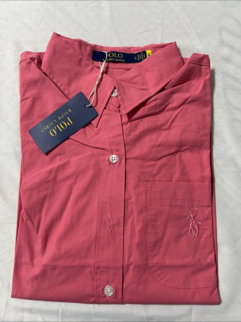 Polo by Ralph Lauren Women's Button-Down Shirt in Coral Pink